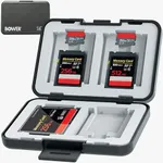 Bower Sky Capture Series Memory Card Case | Rugged Hard Plastic Exterior with Shock Absorbing Liner, Secures up to 12 Memory Cards with Snap-in Locking System for SSD/SD/Mini SDHC Flash Drive | Black