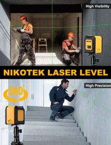Nikotek Green Laser Level – Self-Leveling Cross Line Tool