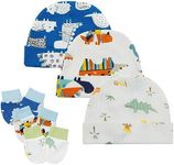 Zando Baby Beanie Dinosaur Hat Newborn Beanie Cotton Baby Hats Newborn Hats for Boys Girls Baby Hat and Mitten Set Soft Infant Winter Hats for Baby Boy Beanies Hat 3 Pack 9 One Size