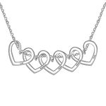 Personalized Necklace for Women with 1-5 Love Heart Charms Custom Names Pendant Necklace for Mother Grandma Wife Girlfriend Best Friends BFF Sisters (5 names)