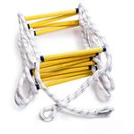 Aoneky Fire Escape Rope Ladder - Flame Resistant Emergency Safety Evacuation With Hook Carabins for Kids and Adults, 2-3 Story Rescue (32 Ft)