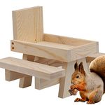 Squirrel Picnic Table Feeder, Cute Hanging Mini Picnic Table for Squirrels and Chipmunk with Corn Cob Holder, DIY Color, Good Squirrel Gifts for Squirrel Lovers