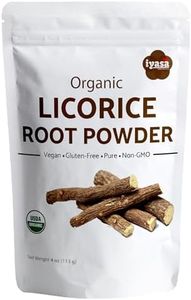 Organic Licorice Root Powder (Mulethi), Glycyrrhiza glabra, ONE resealable Pack of 4 Oz/113 gm, USDA Organic, Natural Expectorant, Soothes Sore Throat, Candy Flavoring Agent, Superfood