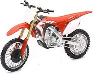 New Ray 1:12 Honda CRF 450R 2018 Dirt Motorbike, Red & Whote, Ohne Wunschkennzeichen