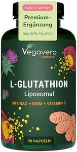 Vegavero L-Glutathion Complex 90 Kapseln - liposomales reduziertes L-Glutathion mit NAC, Glycin, L-Glutamin & liposomalem Vitamin C - mit Mariendistel, Curcuma, Selen – Vegan & Laborgeprüft
