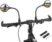 KEMIMOTO Bike Mirror, 360° Adjustable Wide Angle Rear View Cycling Mirror Handlebar Mount, Rotatable Acrylic Convex Safety Rearview, Universal for Mountain Road Bicycle Scooter E-Bike (2 Pcs)