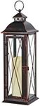 Smart Living 84036-LC Smart Design STI84036LC Siena Metal Lantern with LED Candle, Inch T, 16" Tall, Antique Bronze