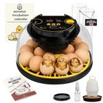 Egg Incubator for Hatching All Types of Eggs | EUROPEAN PLUG | 12–16 Eggs | Automatic Control of Temperature, Humidity & Turning | Includes Calendar, Feeder, Drinker, and Guide