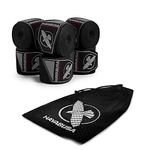 Hayabusa Boxing Hand Wraps Perfect Stretch 4.0 Mexican Style for Men and Women - 3 Pairs w/Washbag - Black, 180 inches