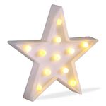 Quace Marquee Alphabet Number Sign Light Hanging Table Top for Party (Star)