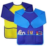 Jolik Kids Art Smocks Children Waterproof Artist Painting Aprons with Long Sleeve and 3 Pockets