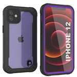 Punkcase for iPhone 12 Waterproof Case [Maximus Series] [Slim Fit] [IP68 Certified] [Shockresistant] Clear Armor Cover with Screen Protector | Ultimate Protection for iPhone 12 (6.1") (2020) [Purple]