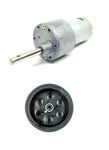 INVENTO 1pcs 12v 10 Kg-cm 200 RPM Side Shaft High Torque Geared DC Motor Heavy Duty with 95mm x 20mm Wheel for Robot Smart Car DIY