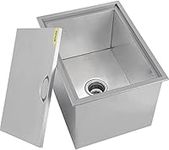 VEVOR Drop in Ice Chest 22''L x 17''W x 12''H with Cover 304 Stainless Steel Drop in Cooler Included Drain-Pipe and Drain Plug Drop in Ice Bin for Cold Wine Beer