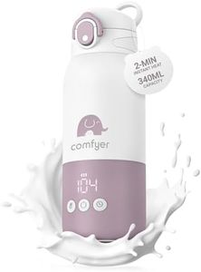 Comfyer BW01 Portable Bottle Warmer on The Go for Baby, Dual Heating Modes for Breast Milk & Water, Fast Heating and Long Battery Life 12000 mAh, 340 ml Capacity, for Car and Plane Travel
