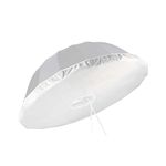 HappyGo 7-Foot Parabolic Umbrella Front Diffuser Cover,Umbrella Diffuser Soft Light Cloth for 16 Rods Black/Silver Parabolic Reflective Lighting Umbrella Fixed with Elastic Band
