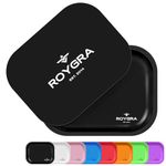 roygra Rolling Tray with PVC Soft Magnetic Lid, Metal Matte Tray (Black, Medium - 7 x 5.5'' )