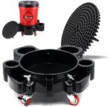 Bucket Dolly with Grit Trap,5 Gallon Rolling Bucket Dolly with 5 Rolling Swivel Casters,Removable Bucket Dolly for Car Wash Professional Detailing for Car Washing Detailing Smoother Maneuvering