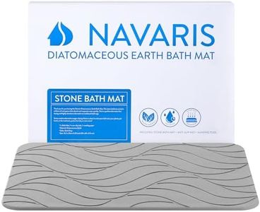 Navaris Tapis de bain diatomite - Tapis en terre de diatomée 60 x 39 x 0,9 cm antidérapant absorbant séchage rapide pour sol salle de bain douche - Tapis gris foncé