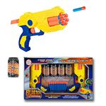 chocozone shooting gun toy ball blaster gun foam shooter battle ball gun atomic action shooter air power popper gun soft foam bullet gun children toy gun for boys (2 guns with 20 bullets)- Multi color