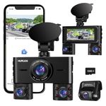 Hupejos V7 360° Dash Cam, 4 Channel Car Camera FHD 1080Px4 Front Left Right Rear, Adjustable Lens Dash Camera for Car, Super Night Vision, Free 128GB Card, 24 Hours Parking Mode