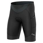 FDX Mens Cycling Shorts with Two Side Pockets 3D Anti-Bac Gel Padded Hi-Viz Powerband Leg Grippers Breathable Quick Dry Body Fit Anti-Slip, Mountain Biking Half Pants, Bicycle, Bike(Black-M)