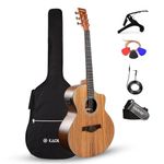 Kadence Electric Acoustic Guitar (Zebra Wood) A05N- Semi Acoustic Guitar with Pickup, Inbuilt Tuner, Capo, Strings, Picks, Strap, Cable and Padded bag - Electro Guitars for Beginners & Professionals