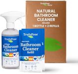2-Pack TrulyFree Bathroom Cleaner - Cleaning Spray, for Toilet, Sink, Tub, Shower - Includes: 16-oz Spray Bottle, One refill pouch used for initial fill and one pouch for Refill when needed (3 oz)