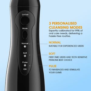 Hangsun Cordless Water Flosser – Black, Portable Oral Irrigator