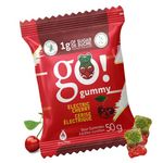 GoGummy, Low Sugar (1g) Gummy Bears by Jimmy Sevigny | Cherry Sour Fruity Gummies | High Fiber, No Sugar Alcohols, Gluten Free | Pack of 12 x 50g Bags