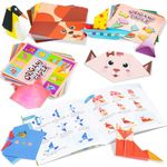 Pesutei 288 Sheets Origami Paper, Origami Set for Kids 6-12 with Guiding Book, 188 Sheets Patterns (Animals, Prints, Daily Items),100 Solid-Colored Origami, DIY Art and Craft Paper for Kids