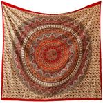 Popular Handicrafts (Full, Red) - Hippie Mandala Bohemian Psychedelic Intricate Floral Design Indian Bedspread Magical Thinking Tapestry Kerala Tapestry 84x90 Inches,(215x230cms) Red