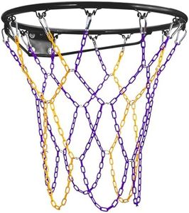 Dakzhou Basketball net, Metal Chain Net Braided Permanent Rust Proof (12 Links), Quick Installation