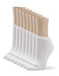 No Nonsense Women's Cushion No Show Sock Liner, White-8 Pair Pack, 3.5-9 UK (Pack of 8)