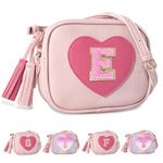 Birthday Gifts for 2 3 4 5 6 7 8 9 10 Year Old Girl,Cute Little Girl Purse Toddler Purse for Kids Wallet,Small Initial Shoulder Crossbody Bag,Personalized Christmas Gift for Daughter Baby(Pink,E)