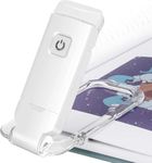 DOCAT Book Lamp for Students, USB Rechargeable Reading Light Clip on Books for Reading in Bed, 3 Light Modes for Eye Protection, Portable & Flexible Book Light for Kids (White)