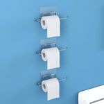 Plantex Tissue Roll Holder Self Adhesive/Tissue Paper Roll Holder for Bathroom/Toilet Paper Stand/Bathroom Accessories (Chrome - Pack of 3)