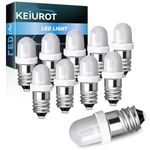 E10 Led Bulb Flashlight Bulbs E10 Mini Led Bulb 6V 6.3V DC/AC for Physical Electrical Experiment,Magnifying Glass,Slide Viewers,Microscope lamp White,10Pack