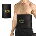 Waist Trimmer for Men,KOSMO MASA Slimmer Sweat Belt for Women,Waist Trainer for Weight Loss,Stomach Wrap Premium Exercise Band Body Cincher Fat Belly Strap,Includes Free Sample of Wristbands - M Black