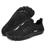 Racqua Quick Dry Water Shoes Aqua Barefoot Beach Non Slip Breathable Swim Pool Hiking Shoes for Men Women Black EU41=UK8