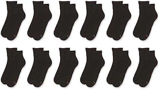 Hanes Men's X-temp Cushioned Ankle Socks (Pack of 12 Pairs), Black, 6-12