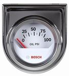 Bosch SP0F000041 Style Line 2 Electrical Oil Pressure Gauge (White Dial Face, Chrome Bezel) by Bosch