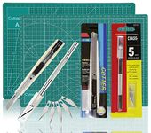 WEKOIL Green Self Healing Cutting Mat 5-ply Durable Double Sided Mat Set with Sharp Precision Cutters Non-Slip Rotary 9x12 inches Cutting Mat for Home Office Quilting Sewing Art Graphic Projects