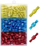 Gebildet 160pcs 6.3 × 0.8mm Wire Connectors, (Red 22-16AWG, Blue 16-14AWG, Yellow 10-12AWG), Fully Insulated Male & Female Spade Nylon Quick Disconnect Electrical Crimp Cold-Pressed Terminals Kit