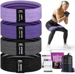 Resistance Bands for Working Out with Workout Bands Guide. 4 Booty Bands for Women Men Fabric Elastic Bands for Exercise Bands Resistance Bands for Legs Bands for Working Out Hip Thigh Glute Bands Set