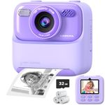 Upgrade Kids Camera Instant Print for Boys and Girls, 1080P HD Dual-Lens Selfie Digital Camera with Print Paper & 32G Card, Christmas Birthday Gifts Toys for Toddler and Teenagers Age 3-16 Years Old