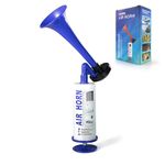 FARBIN Handheld Air Horn, Portable Air Pump Horn, Personal Safety Horn, Loud Noise Maker Horn for Boating, Sports Events, Parties, Birthdays, Camping, Graduation (Blue Handheld Horn)