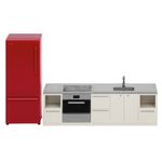 LUNDBY Dolls House Furniture Kitchen Accessories – Doll House Kitchen Sink Cupboard Cooker Fridge, 2-piece set for 11 cm miniature dolls, Age 3+ Scale 1:18