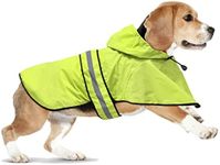 Domagiker Dog Raincoat Hooded - Adjustable Lightweight Pet Slicker Poncho Rain Coat, Safety Reflective Dog Rain Jacket Raincoats with Leash Hole for Small, Medium, Large Dogs (Medium, Green)