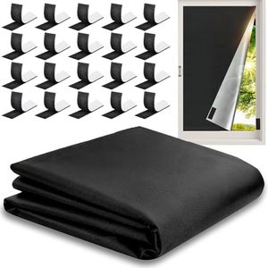 XSHAO® Store Occultant sans Percage 300 x 150 cm, Store Occultant Fenetre Tissu Occultant avec Bande Velcro Autocollante, pour Fenêtre de Toit Fenêtre Porte Coupe Libre
